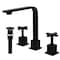 Novatto MULD Widespread 2-Handle Lavatory Faucet in Matte Black with Drain NBF-836MB-PUD - alternate 1